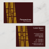 Perspectieven v2 - Amberkleurig en wit op donkerbr Visitekaartje (Voorkant / Achterkant)