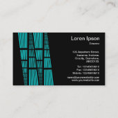 Perspectieven v2 - Cyaan en wit op zwart Visitekaartje (Achterkant)