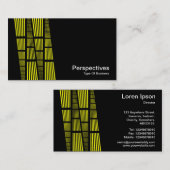 Perspectieven v2 - Geel en wit op zwart Visitekaartje (Voorkant / Achterkant)