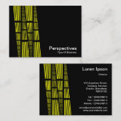 Perspectieven v2 - Geel en wit op zwart Visitekaartje (Voorkant / Achterkant)