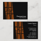 Perspectieven v2 - Oranje en wit op zwart Visitekaartje (Voorkant / Achterkant)