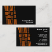 Perspectieven v2 - Oranje en wit op zwart Visitekaartje (Voorkant / Achterkant)