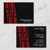Perspectieven v2 - Rood en wit op zwart Visitekaartje (Voorkant / Achterkant)