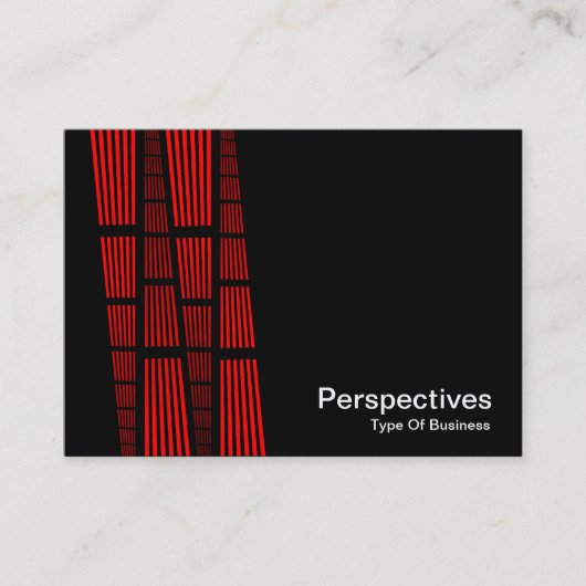Perspectieven v2 - Rood en wit op zwart Visitekaartje (Voorkant)