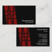 Perspectieven v2 - Rood en wit op zwart Visitekaartje (Voorkant / Achterkant)
