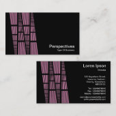 Perspectieven v2 - Roze en wit op zwart Visitekaartje (Voorkant / Achterkant)