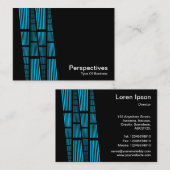 Perspectieven v2 - Sky Blue en White op Black Visitekaartje (Voorkant / Achterkant)