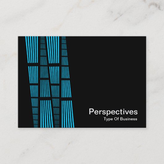 Perspectieven v2 - Sky Blue en White op Black Visitekaartje (Voorkant)