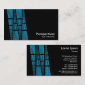 Perspectieven v2 - Sky Blue en White op Black Visitekaartje (Voorkant / Achterkant)