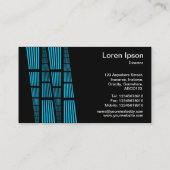 Perspectieven v2 - Sky Blue en White op Black Visitekaartje (Achterkant)