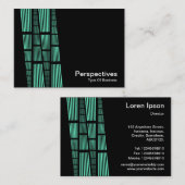Perspectieven v2 - Turquoise en White on Black Visitekaartje (Voorkant / Achterkant)