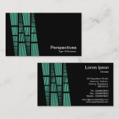Perspectieven v2 - Turquoise en White on Black Visitekaartje (Voorkant / Achterkant)