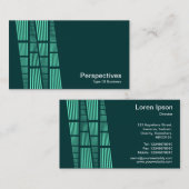 Perspectieven v2 - Turquoise en White op Donker Bl Visitekaartje (Voorkant / Achterkant)