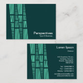 Perspectieven v2 - Turquoise en White op Donker Bl Visitekaartje (Voorkant / Achterkant)
