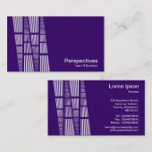 Perspectieven v2 - wit op diep Paars Visitekaartje (Voorkant / Achterkant)