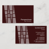 Perspectieven v2 - wit op donkerbruin visitekaartje (Voorkant / Achterkant)