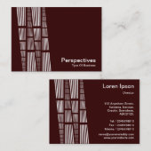 Perspectieven v2 - wit op donkerbruin visitekaartje (Voorkant / Achterkant)