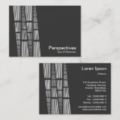 Perspectieven v2 - wit op donkergrijs visitekaartje (Voorkant / Achterkant)