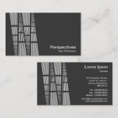 Perspectieven v2 - wit op donkergrijs visitekaartje (Voorkant / Achterkant)