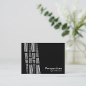 Perspectieven v2 - wit op zwart visitekaartje (Staand voorkant)