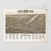 Perspective Map of Beloit, Wisconsin (1890) Briefkaart (Voorkant)