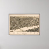 Perspective Map of Little Rock, Arkansas (1887) Canvas Afdruk (Voorkant)