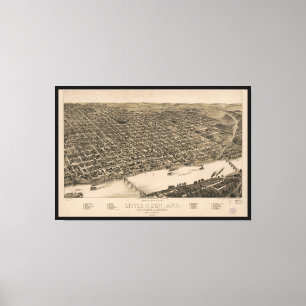 Perspective Map of Little Rock, Arkansas (1887) Canvas Afdruk
