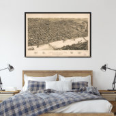 Perspective Map of Little Rock, Arkansas (1887) Canvas Afdruk (Insitu (Slaapkamer))
