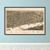 Perspective Map of Little Rock, Arkansas (1887) Canvas Afdruk (Insitu (Houten vloer))