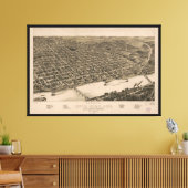 Perspective Map of Little Rock, Arkansas (1887) Canvas Afdruk (Insitu (Woonkamer))