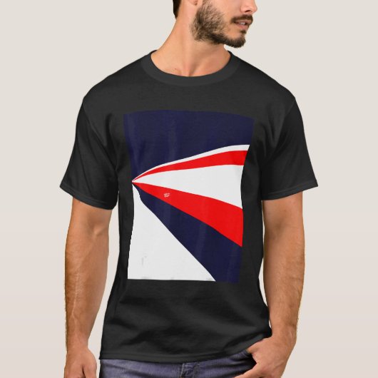 Perspective retro design red white blue t-shirt (Voorkant)