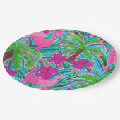 Persplichten en palmbomen papieren bordje (Gekanteld)