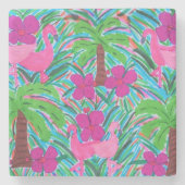 Persplichten en palmbomen stenen onderzetter (Voorkant)