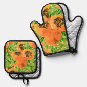Perssimon Oerwoud (kaki) Ovenwant & Pannenlap Set (Voorkant / Achterkant)