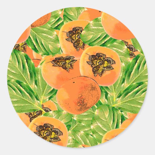 perssimon-oerwoud ronde sticker (Voorkant)