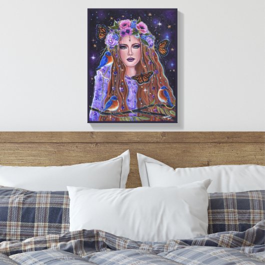 Perstelefoongodin van Renee L Lavoie Canvas Afdruk (Insitu (Slaapkamer))