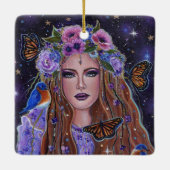 Perstelefoongodin van Renee L Lavoie Keramisch Ornament (Achterkant)