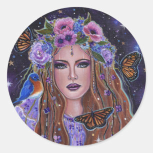 Perstelefoongodin van Renee L Lavoie Ronde Sticker