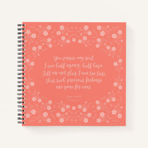 Persusion Jane Austen Floral Love Letter Quote Notitieboek
