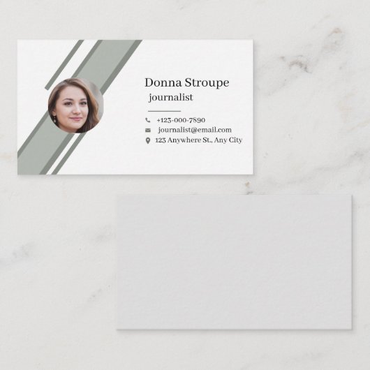 Persverslag en krant visitekaartje (Voorkant / Achterkant)