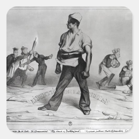 Persvrijheid Vierkante Sticker (Voorkant)