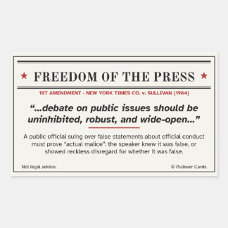 Persvrijheidsticker – NYT v. Sullivan Rechthoekige Sticker