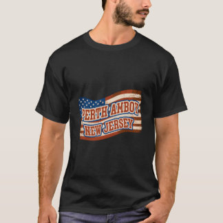 Perth Am City New Jersey Amerikaanse Vlag T-shirt