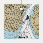 Perth Amboy NJ Chart Keramisch Ornament (Achterkant)