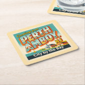 Perth Amboy NJ Retro Reis Coaster Kartonnen Onderzetters (Schuin)