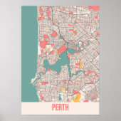 Perth - Australia Chalk City Map Poster (Voorkant)
