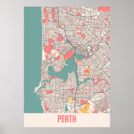 Perth - Australia Chalk City Map Poster