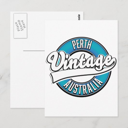 Perth Australia logo Briefkaart (Voorkant / Achterkant)