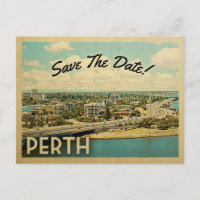Perth Australia Save the Date Briefkaarten