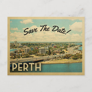 Perth Australia Save the Date Briefkaarten